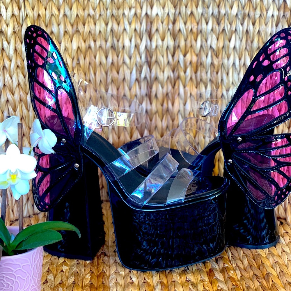 New Current Mood x Dolls Kill 🦋 Butterfly Platform Sandals
